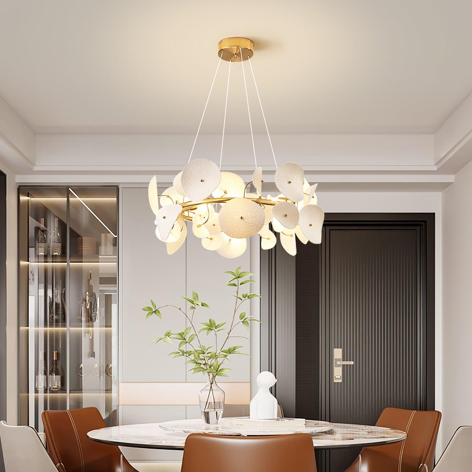 Virinira Modern Elegance Petal Metal Ceramic Chandelier - Lamp Outdoor