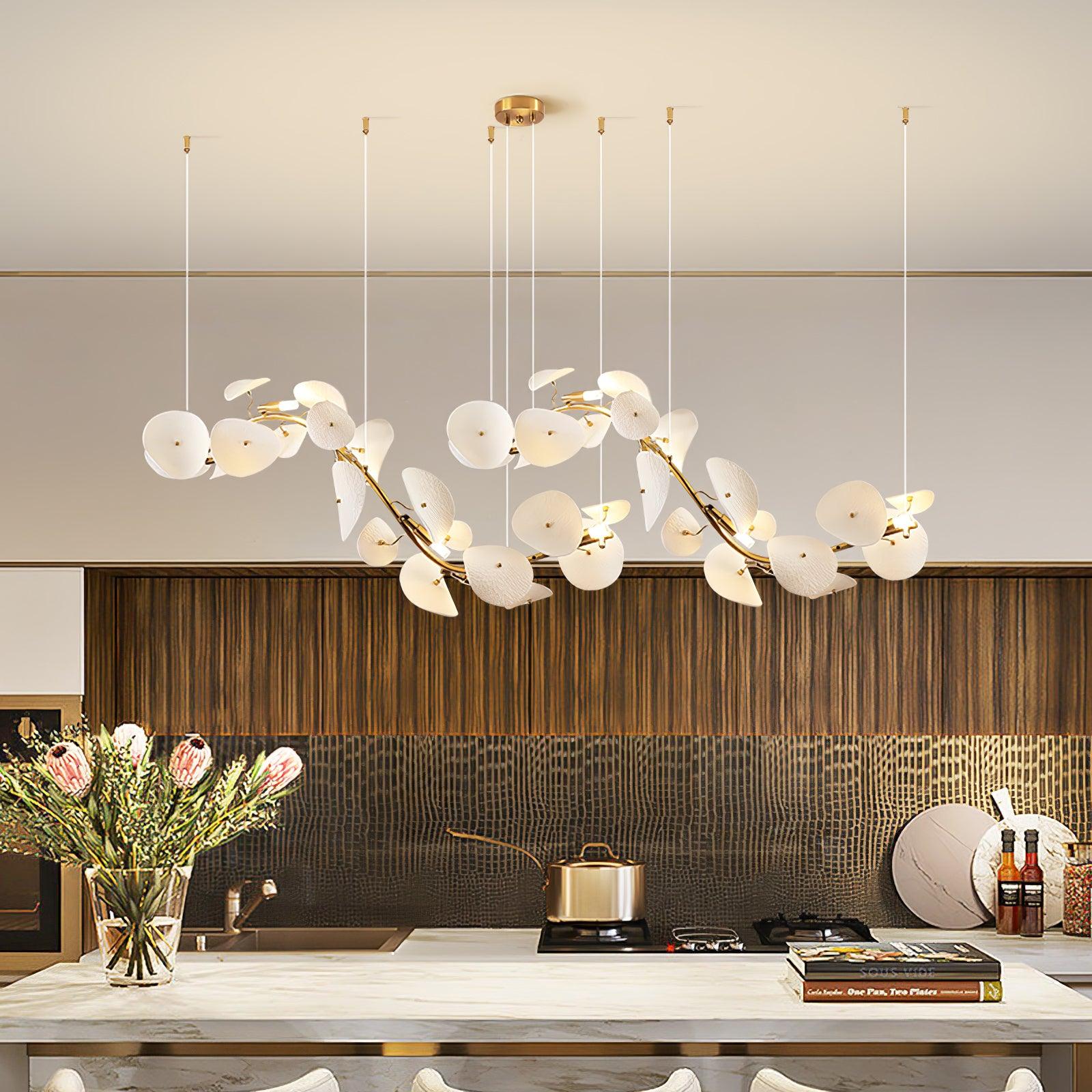 Virinira Modern Elegance Petal Metal Ceramic Chandelier - Lamp Outdoor