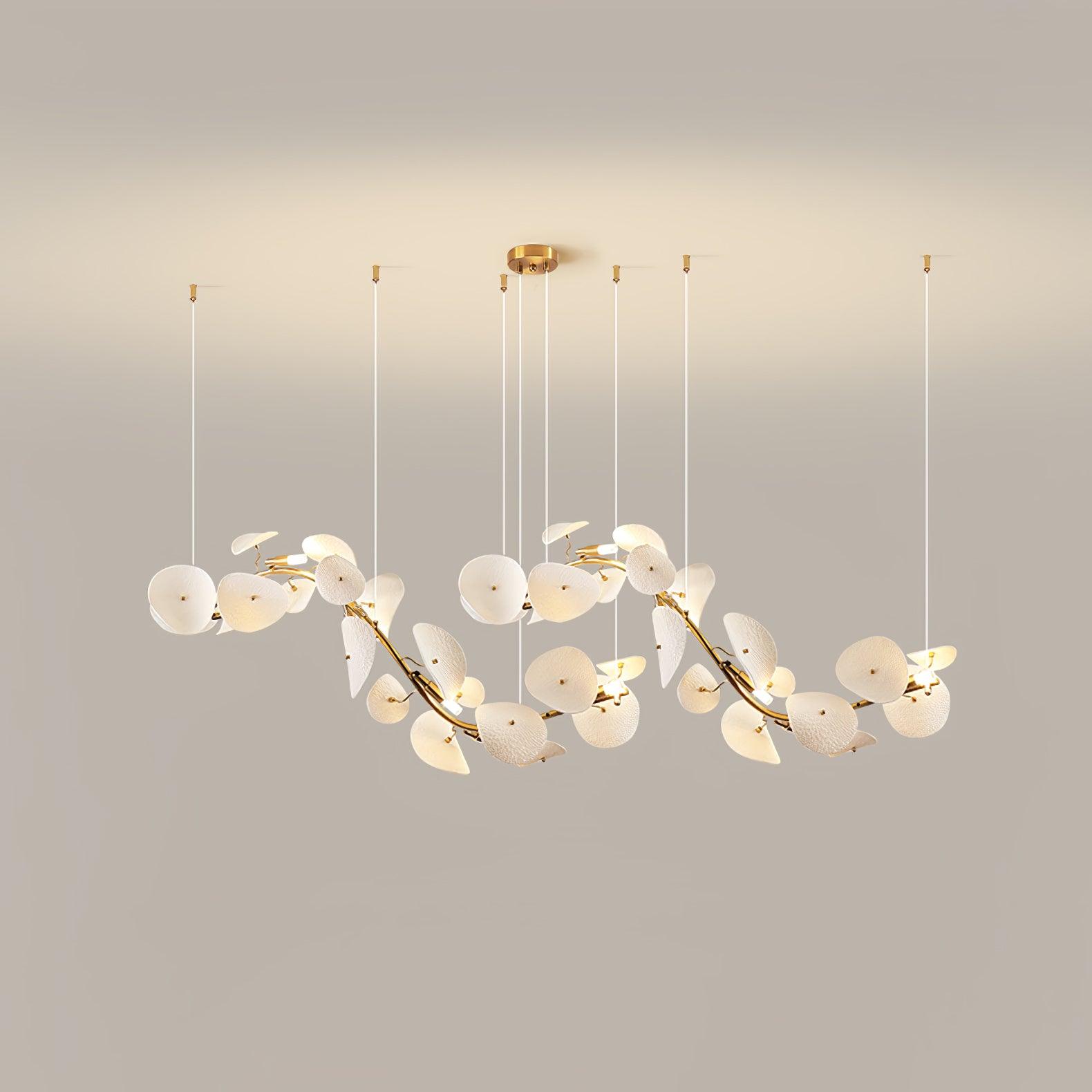 Virinira Modern Elegance Petal Metal Ceramic Chandelier - Lamp Outdoor