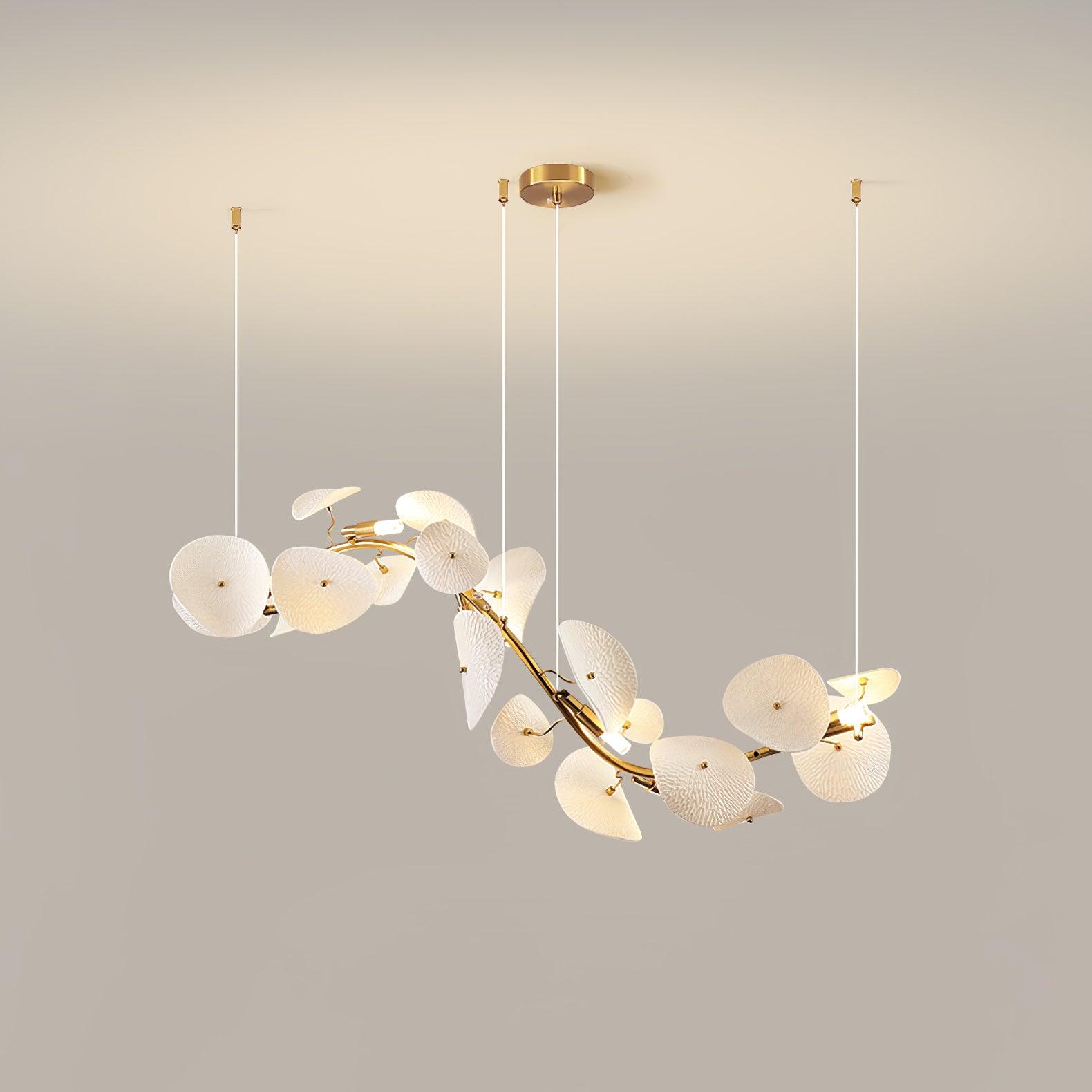Virinira Modern Elegance Petal Metal Ceramic Chandelier - Lamp Outdoor