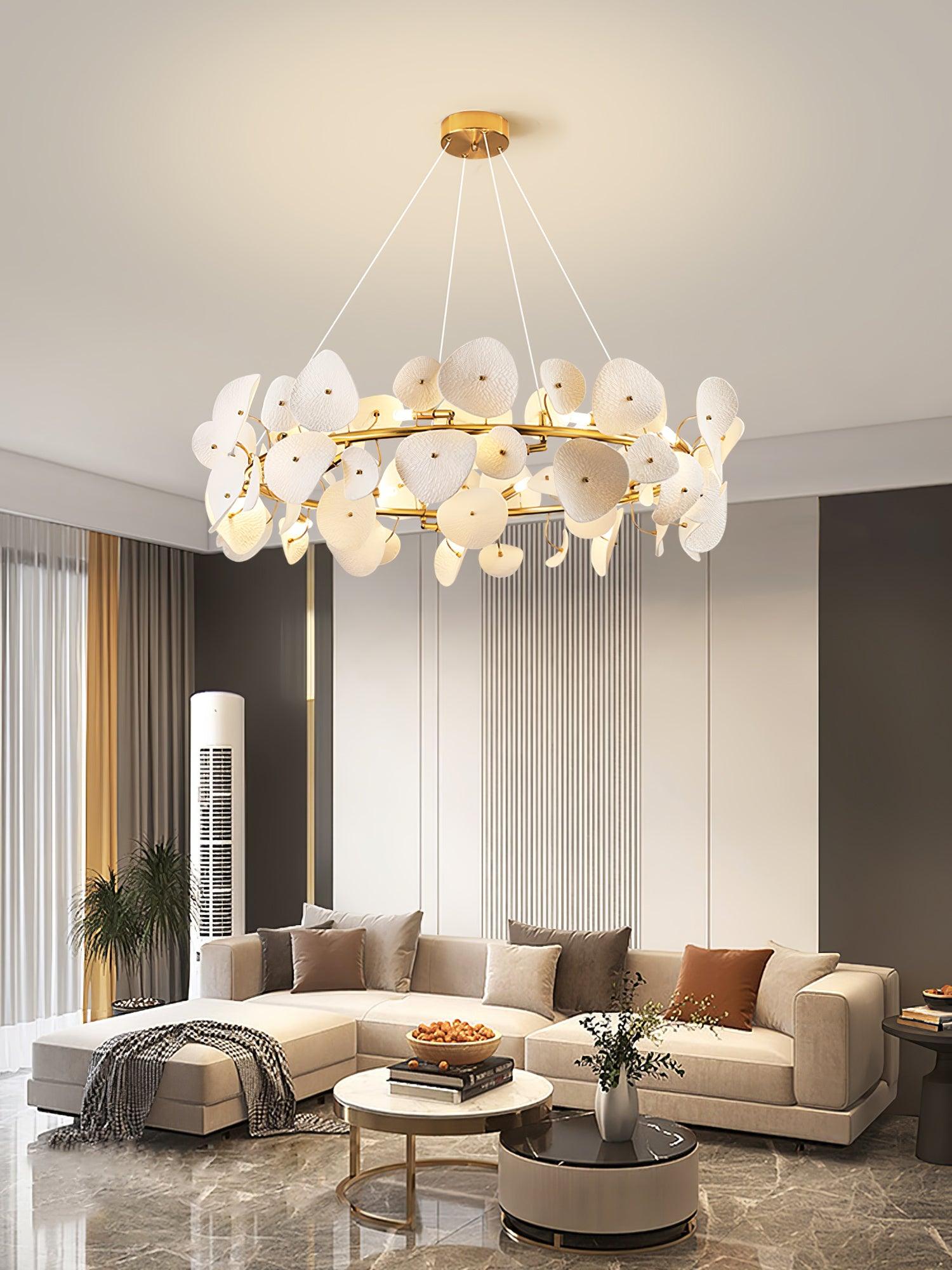 Virinira Modern Elegance Petal Metal Ceramic Chandelier - Lamp Outdoor