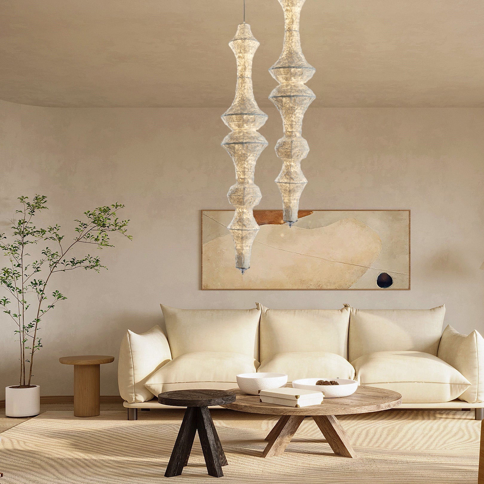 Vozoryra Textured Paper Pendant Light - Lamp Outdoor