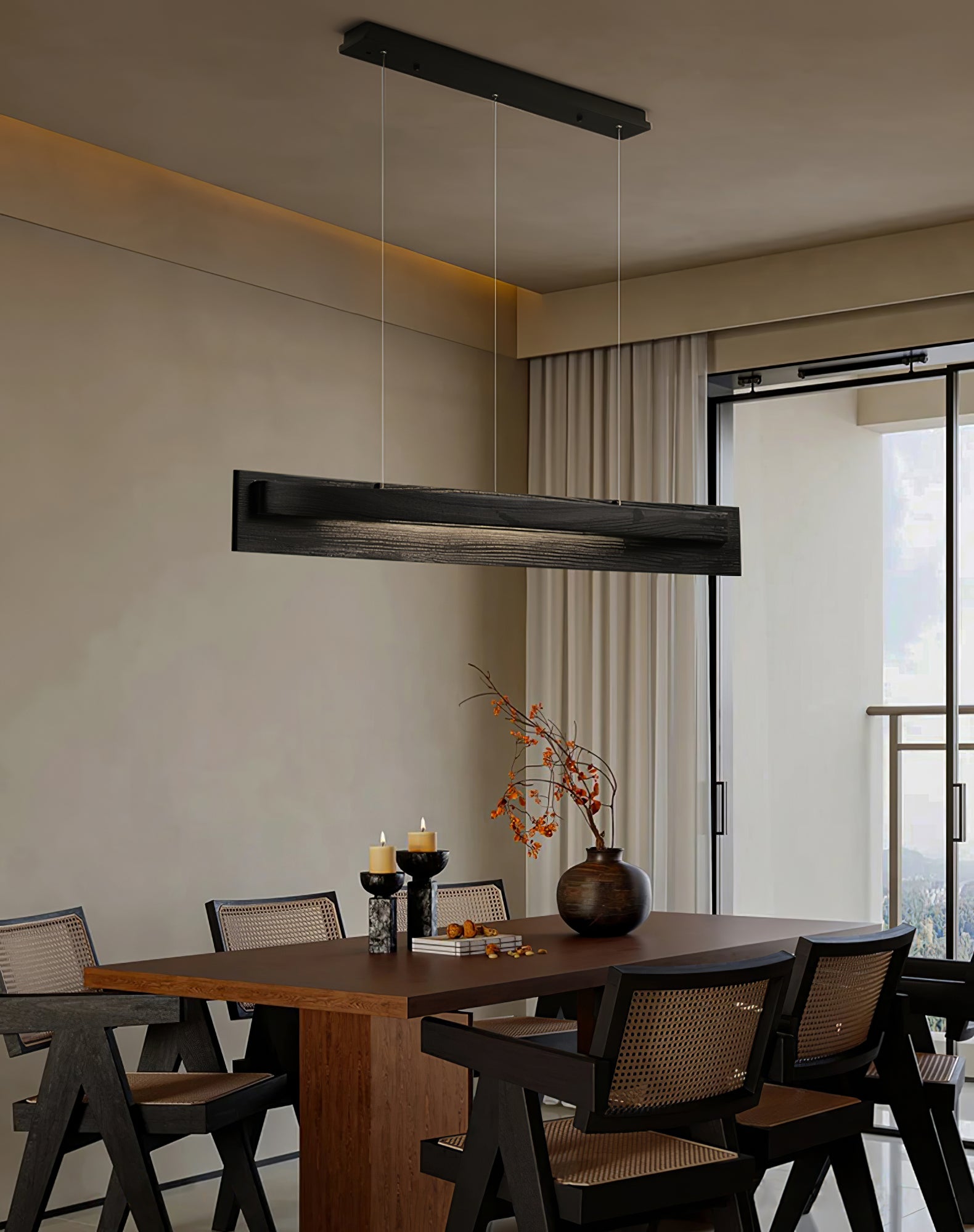 Zaraeyra Minimalist Wood Pendant Light - Lamp Outdoor