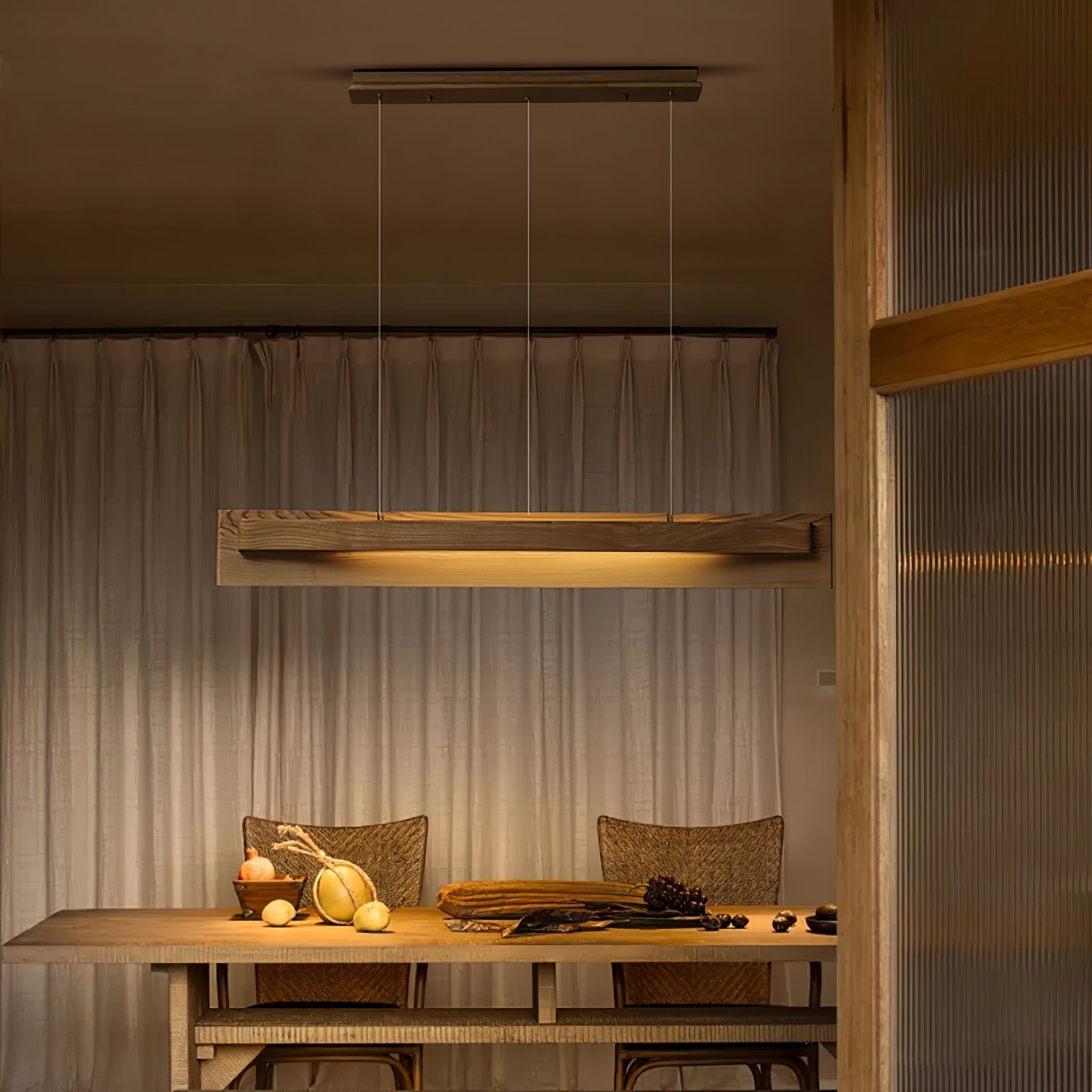 Zaraeyra Minimalist Wood Pendant Light - Lamp Outdoor