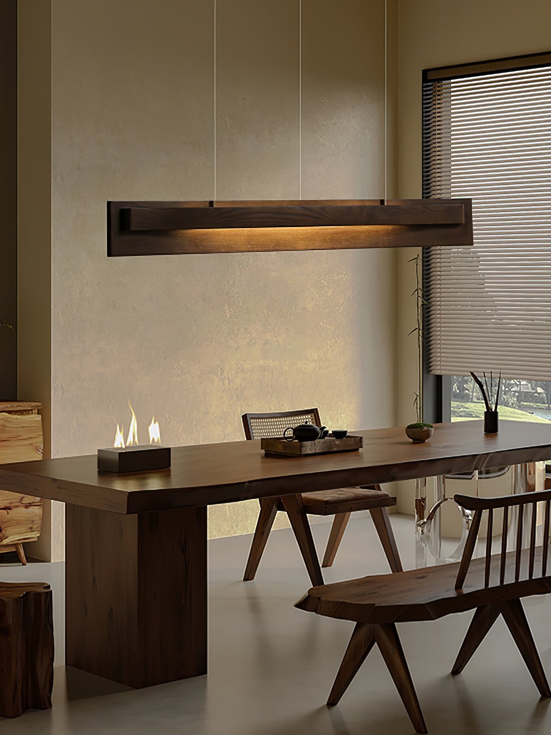 Zaraeyra Minimalist Wood Pendant Light - Lamp Outdoor