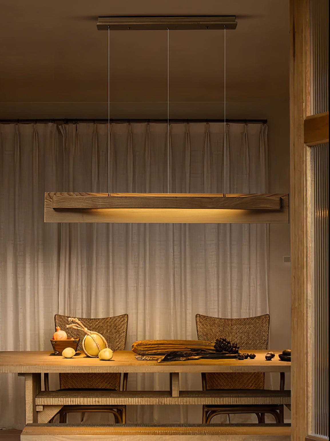 Zaraeyra Minimalist Wood Pendant Light - Lamp Outdoor