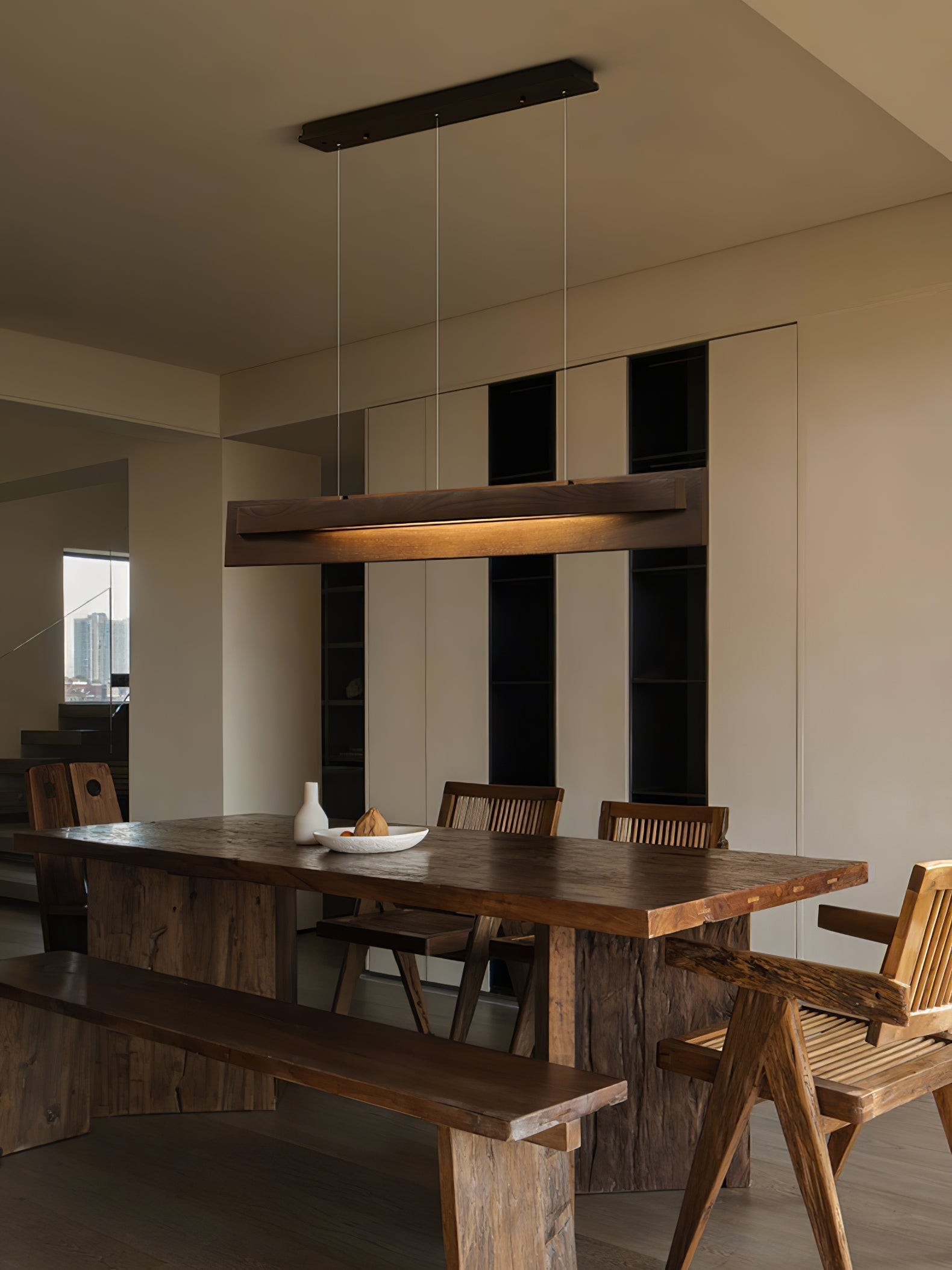 Zaraeyra Minimalist Wood Pendant Light - Lamp Outdoor