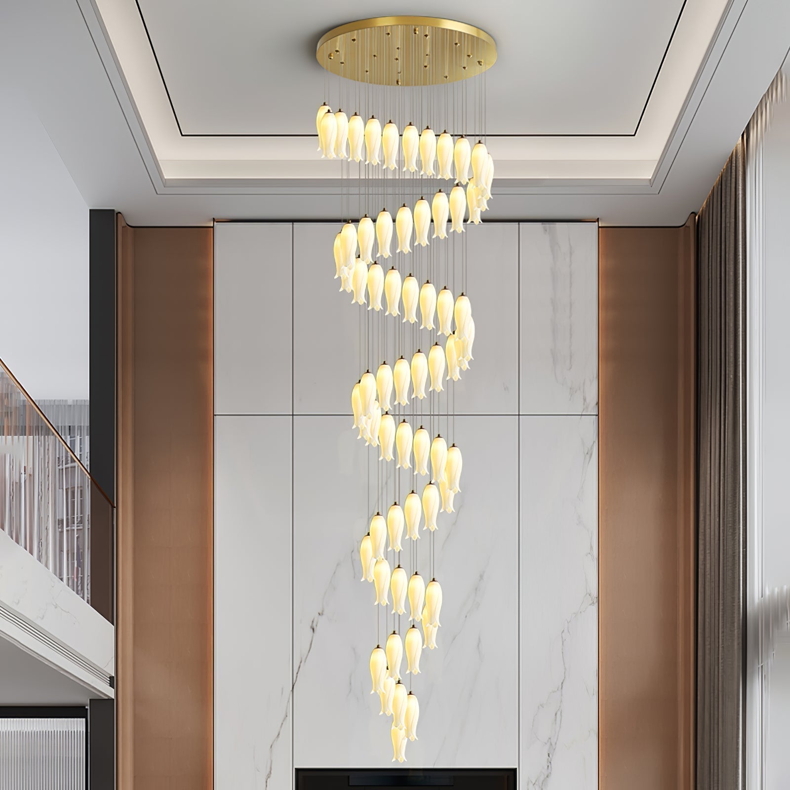 Sylirion Alabaster Brass Chandelier - Lamp Outdoor