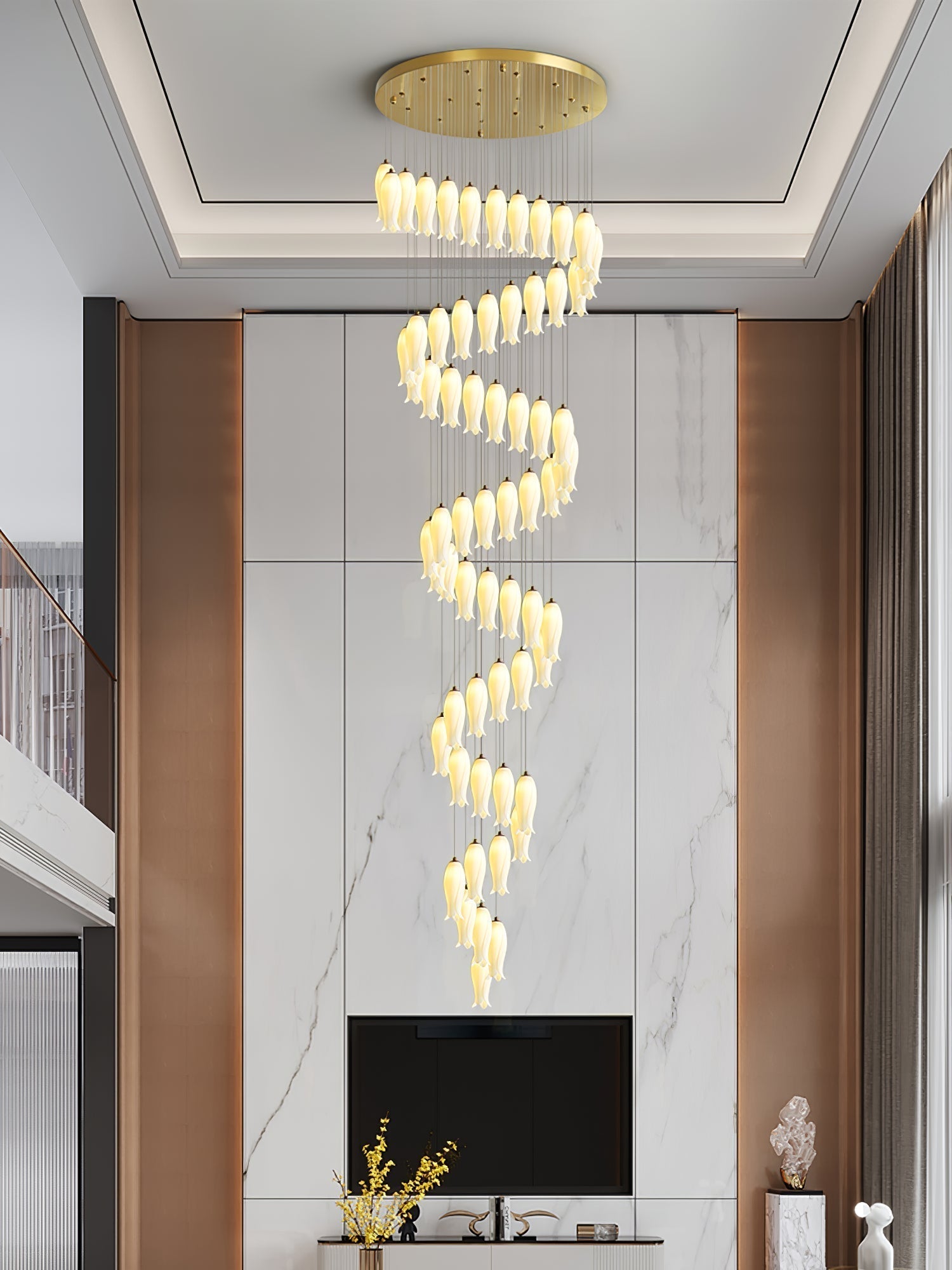 Sylirion Alabaster Brass Chandelier - Lamp Outdoor