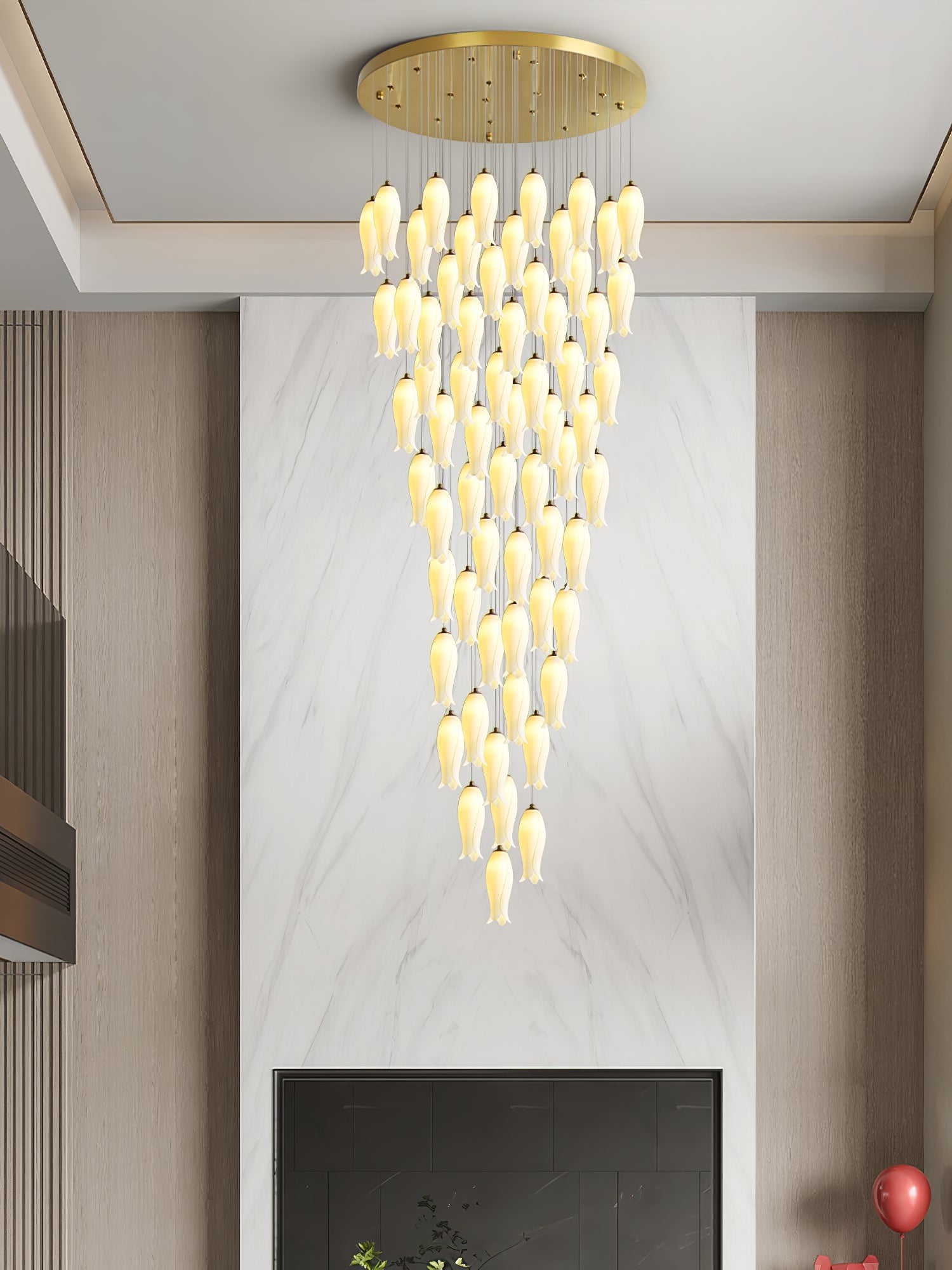 Sylirion Alabaster Brass Chandelier - Lamp Outdoor