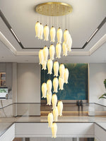 Sylirion Alabaster Brass Chandelier - Lamp Outdoor