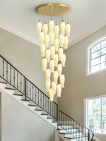 Sylirion Alabaster Brass Chandelier - Lamp Outdoor