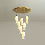 Sylirion Alabaster Brass Chandelier - Lamp Outdoor