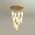 Sylirion Alabaster Brass Chandelier - Lamp Outdoor
