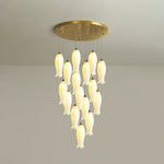 Sylirion Alabaster Brass Chandelier - Lamp Outdoor