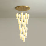Sylirion Alabaster Brass Chandelier - Lamp Outdoor