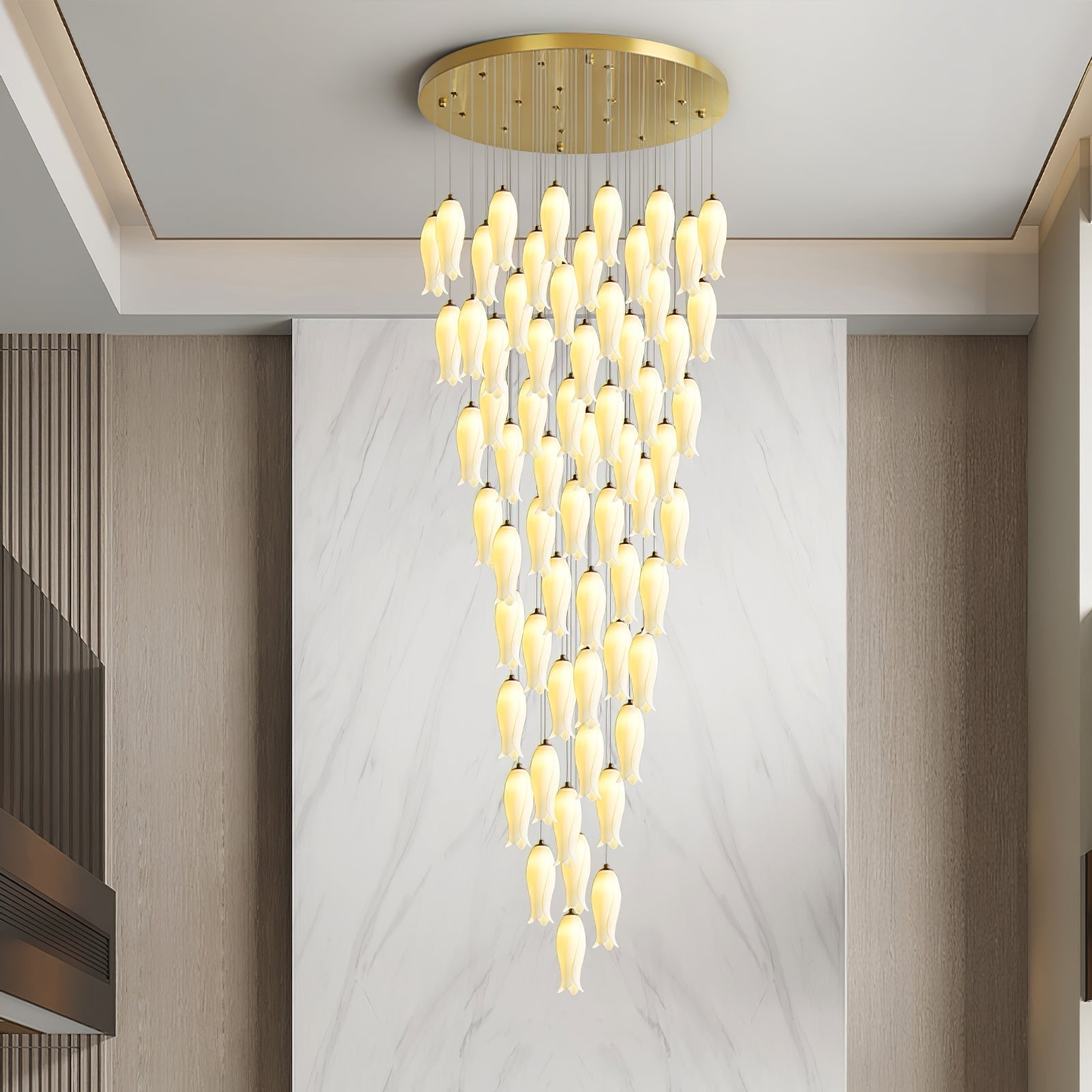 Sylirion Alabaster Brass Chandelier - Lamp Outdoor