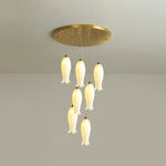 Sylirion Alabaster Brass Chandelier - Lamp Outdoor