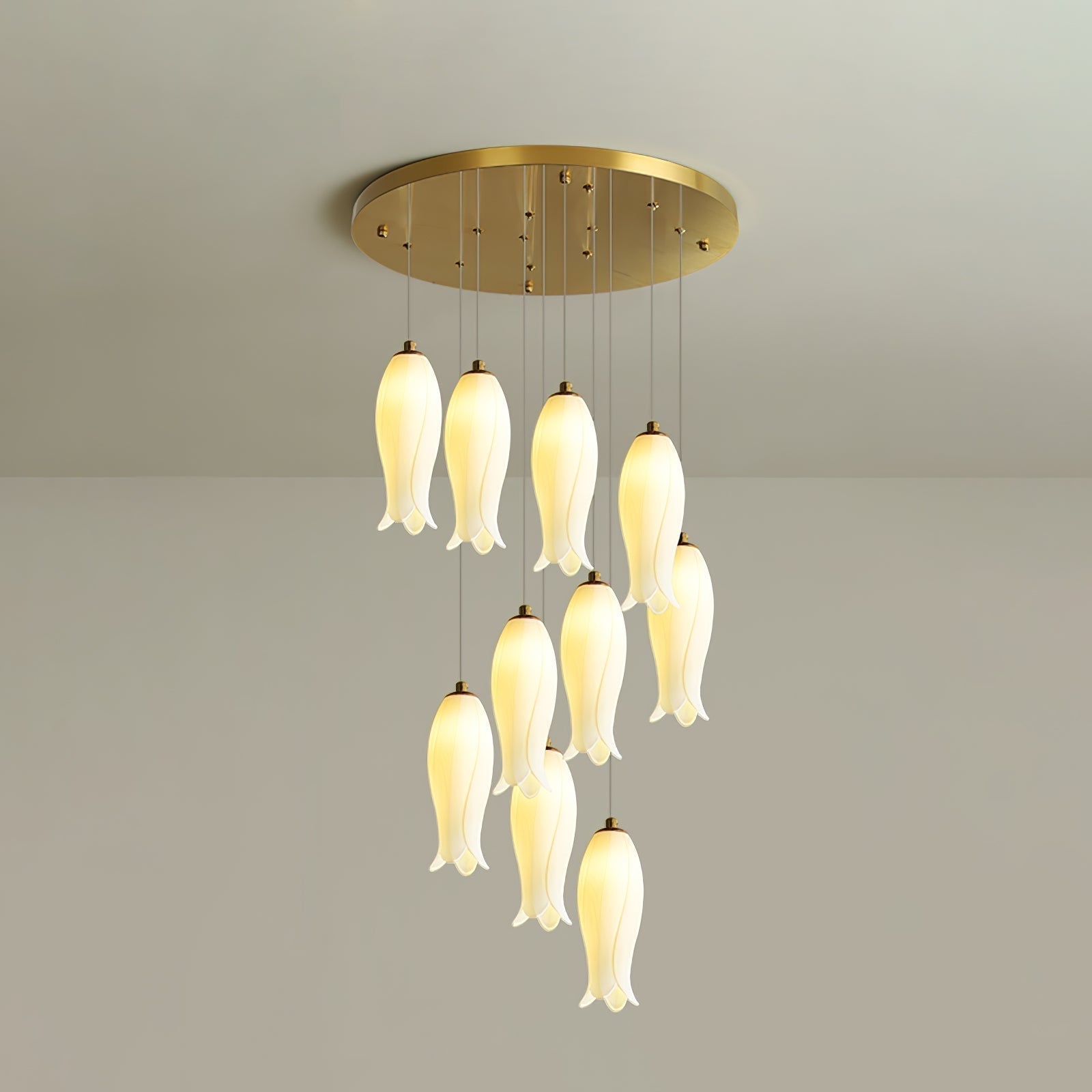 Sylirion Alabaster Brass Chandelier - Lamp Outdoor