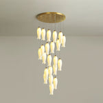 Sylirion Alabaster Brass Chandelier - Lamp Outdoor