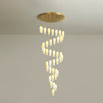 Sylirion Alabaster Brass Chandelier - Lamp Outdoor