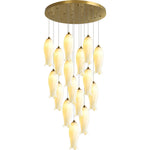 Sylirion Alabaster Brass Chandelier - Lamp Outdoor