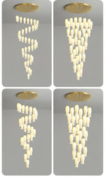 Sylirion Alabaster Brass Chandelier - Lamp Outdoor