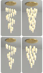 Sylirion Alabaster Brass Chandelier - Lamp Outdoor