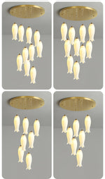 Sylirion Alabaster Brass Chandelier - Lamp Outdoor