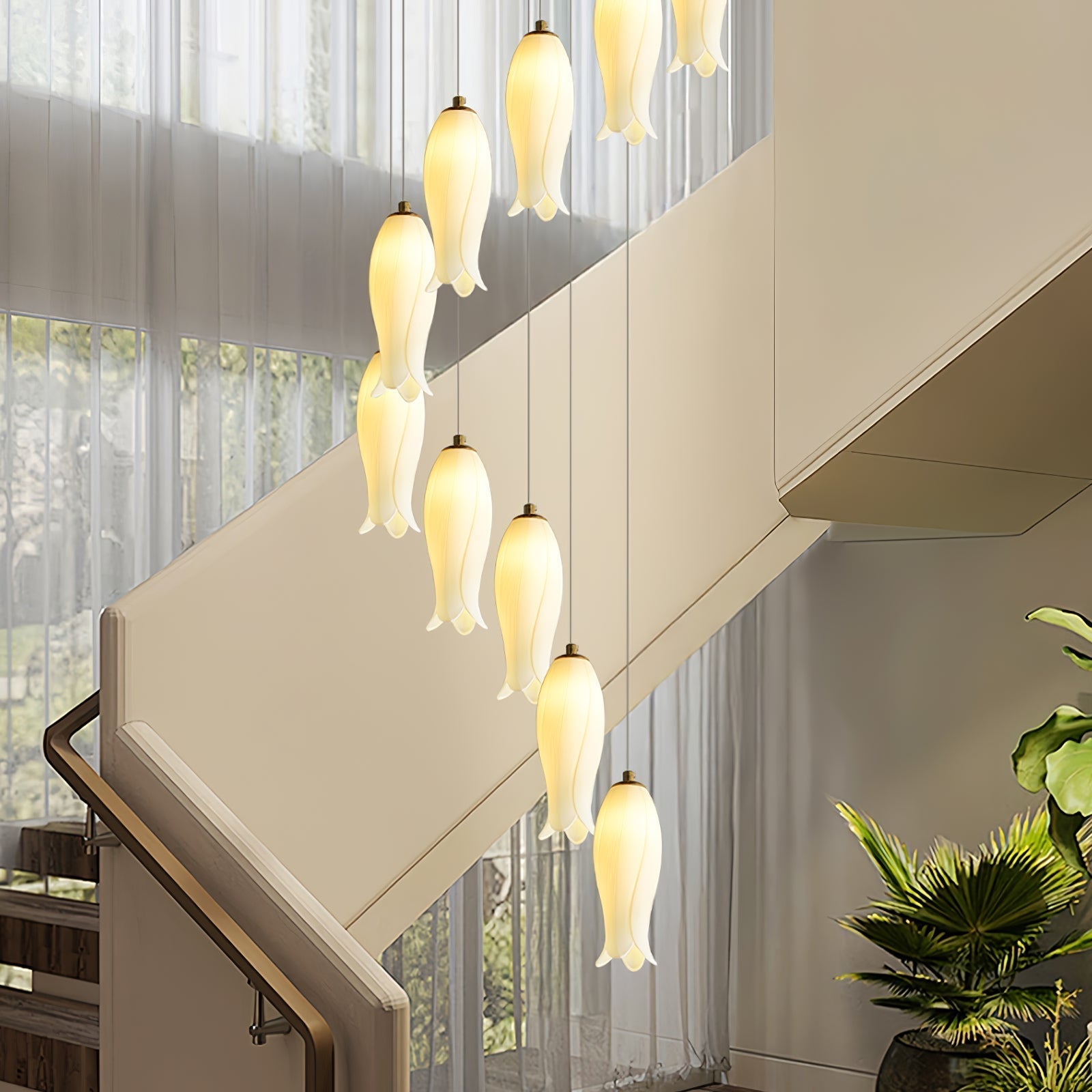 Sylirion Alabaster Brass Chandelier - Lamp Outdoor