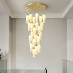 Sylirion Alabaster Brass Chandelier - Lamp Outdoor