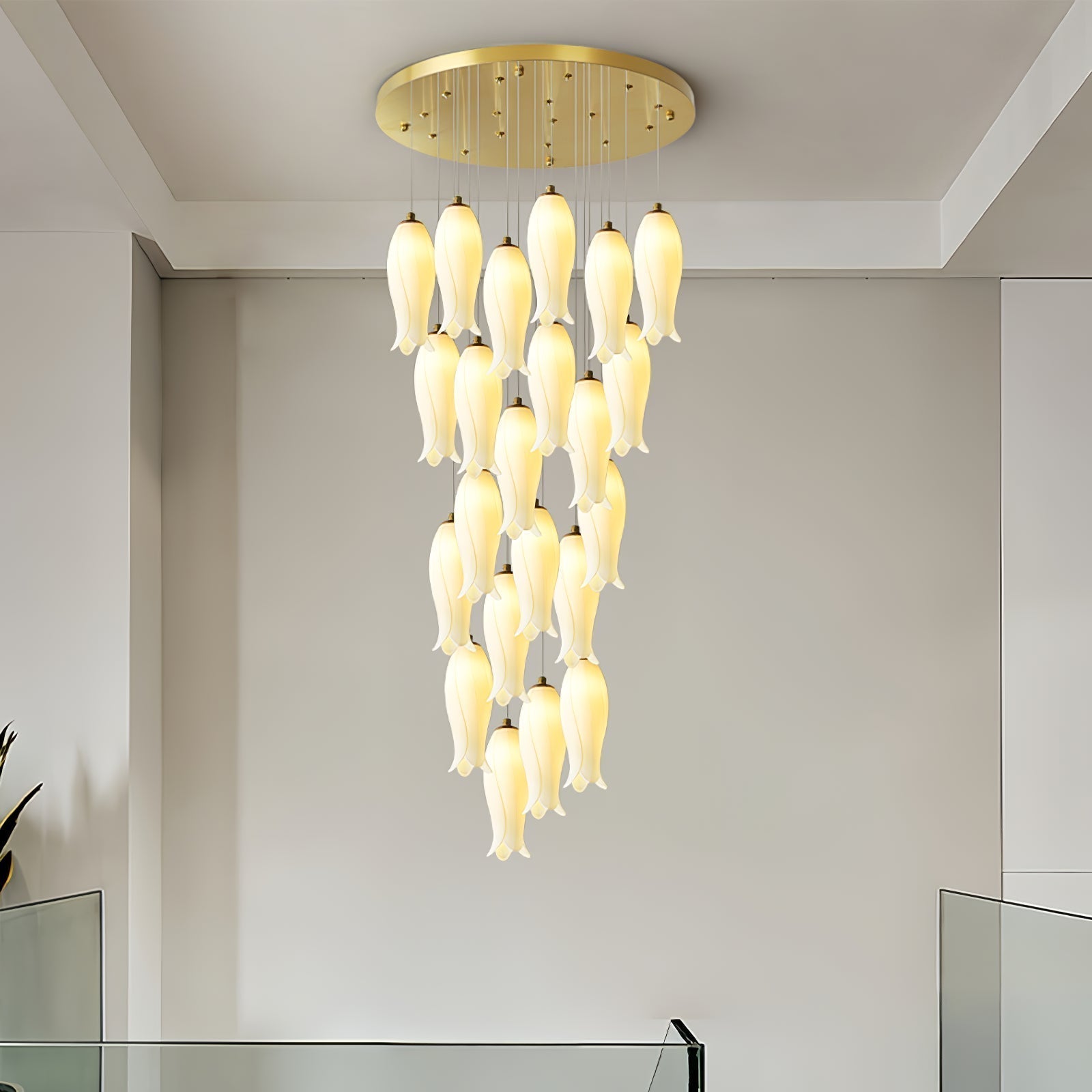 Sylirion Alabaster Brass Chandelier - Lamp Outdoor