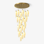 Sylirion Alabaster Brass Chandelier - Lamp Outdoor