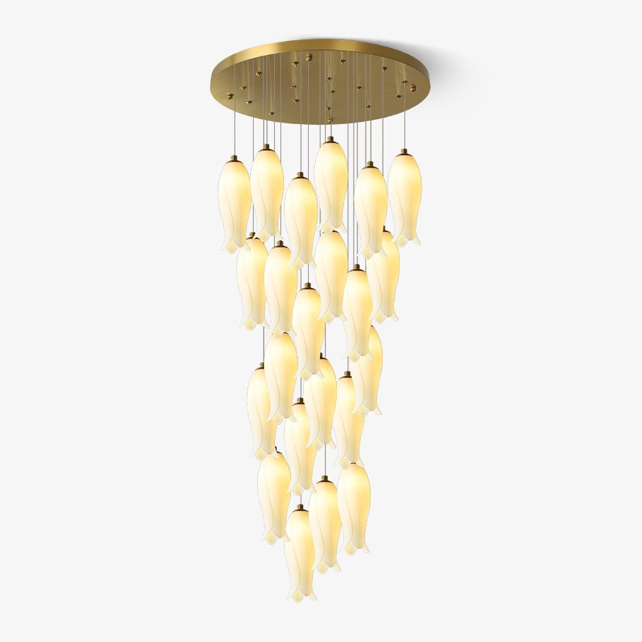 Sylirion Alabaster Brass Chandelier - Lamp Outdoor
