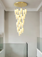 Sylirion Alabaster Brass Chandelier - Lamp Outdoor