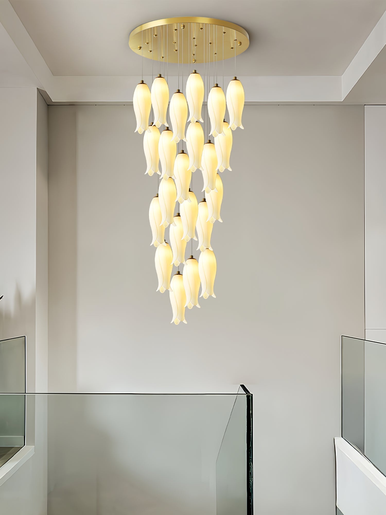 Sylirion Alabaster Brass Chandelier - Lamp Outdoor