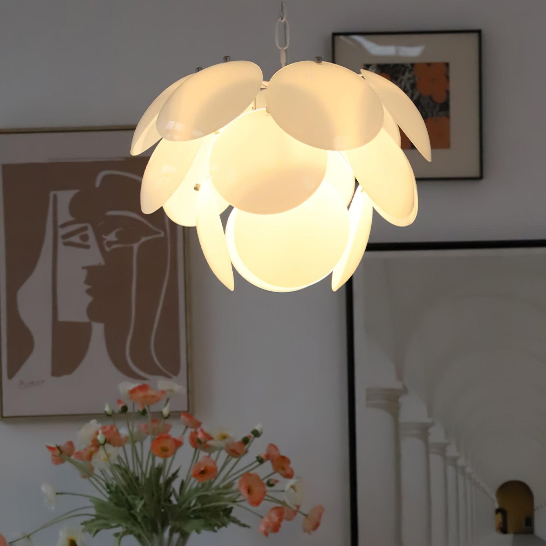 Sophia Minimalist Glass Chandelier - Lamp Outdoor