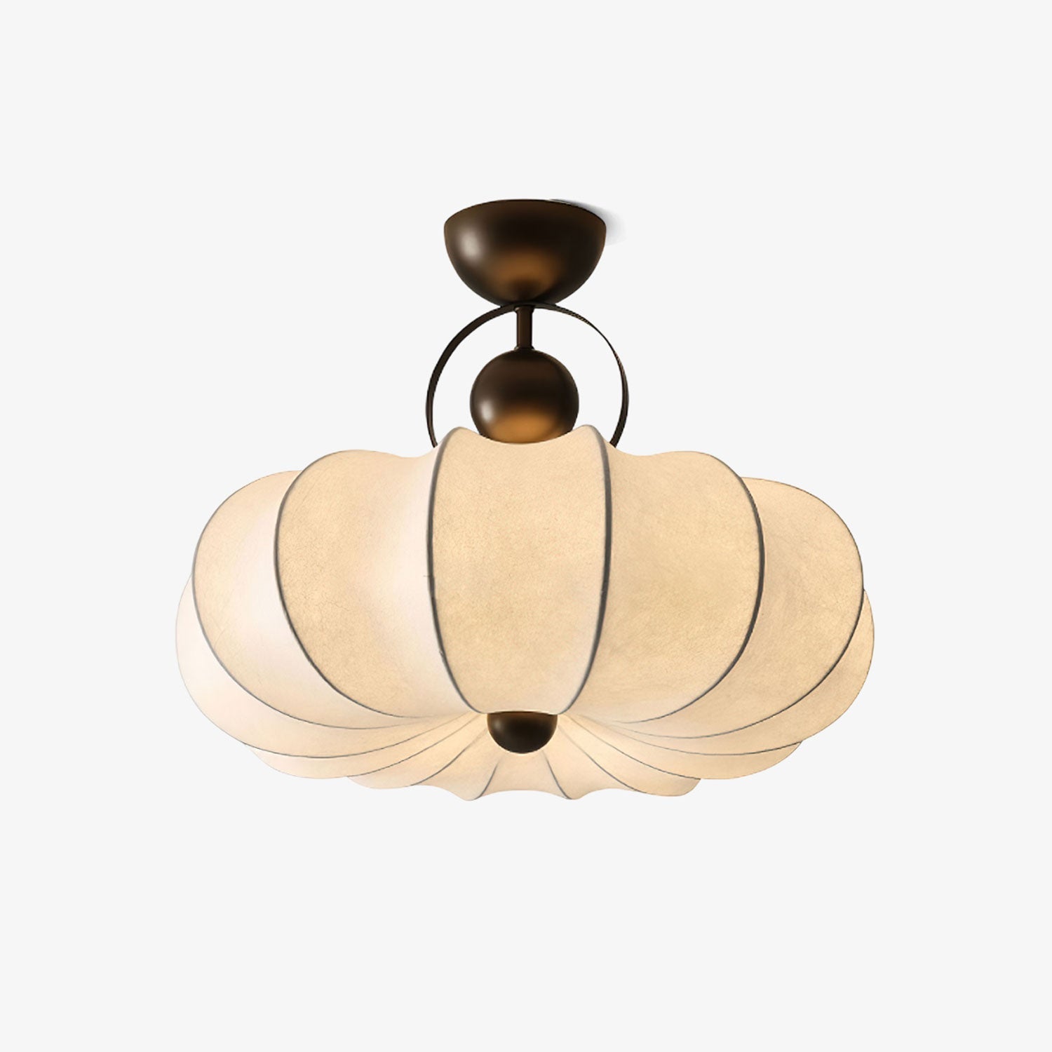 Yunshui Petal Fabric Bronze Pendant Light - Lamp Outdoor