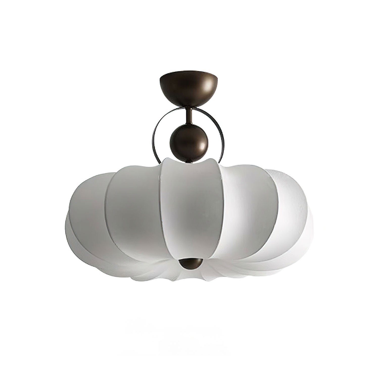 Yunshui Petal Fabric Bronze Pendant Light - Lamp Outdoor