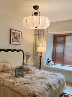 Yunshui Petal Fabric Bronze Pendant Light - Lamp Outdoor