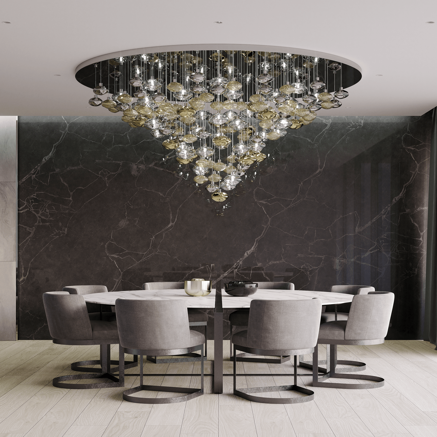 Elmarel Flowing Crystal Dining Chandelier - Lamp Outdoor