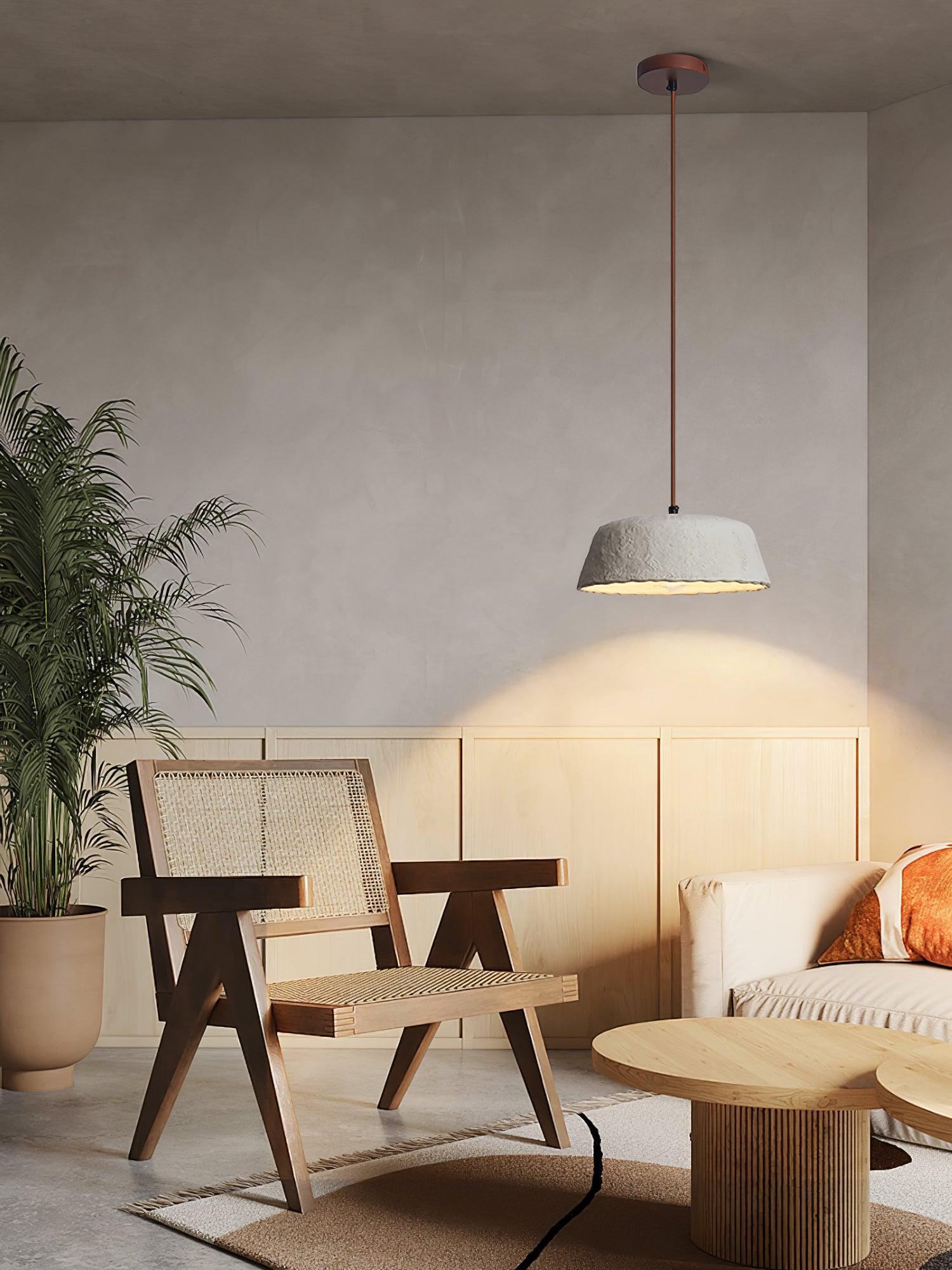 Stone Contemporary Wood Pendant Lamp - Lamp Outdoor