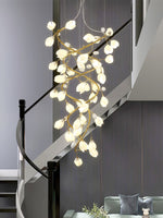 Evene Spiral Ceramic Brass Chandelier - Lamp Outdoor