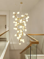 Evene Spiral Ceramic Brass Chandelier - Lamp Outdoor