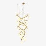 Evene Spiral Ceramic Brass Chandelier - Lamp Outdoor