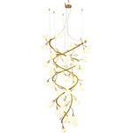 Evene Spiral Ceramic Brass Chandelier - Lamp Outdoor
