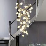 Evene Spiral Ceramic Brass Chandelier - Lamp Outdoor