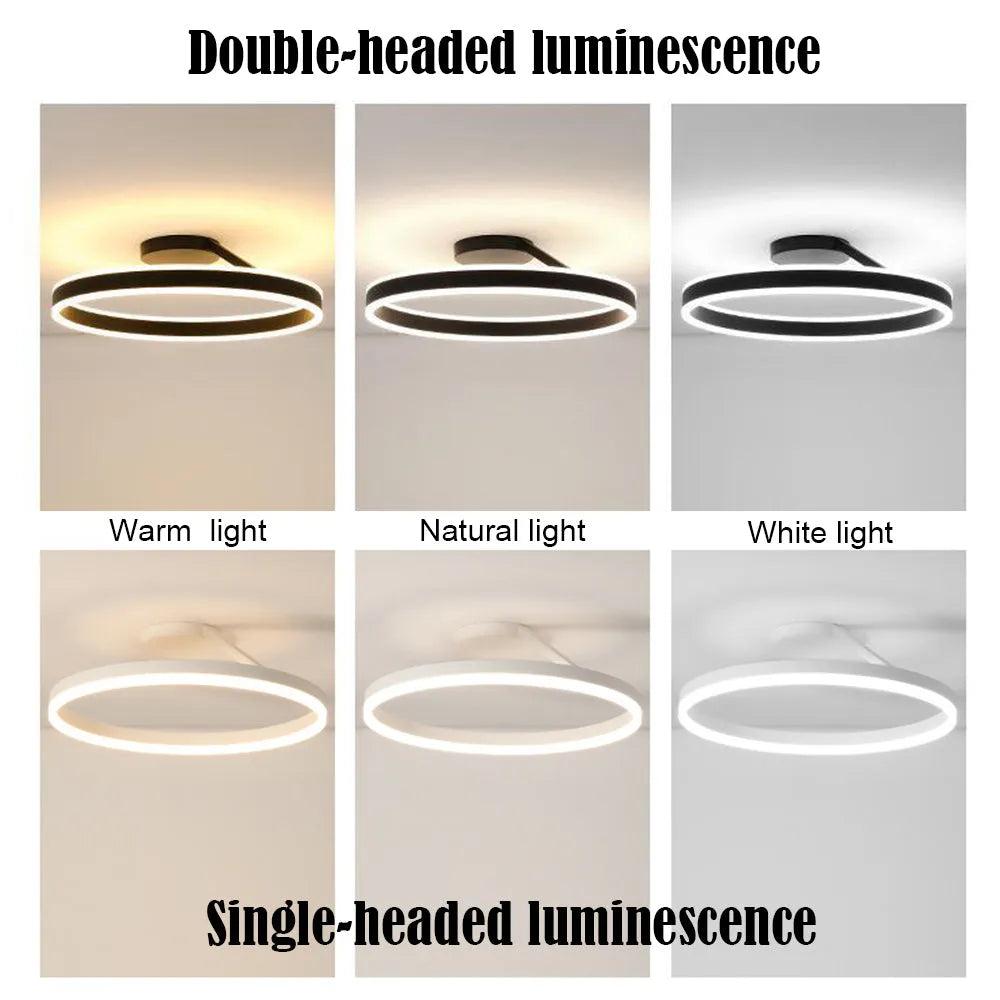 Solen Modern Circle Flush Mount Ceiling Light, Black & White - Lamp Outdoor