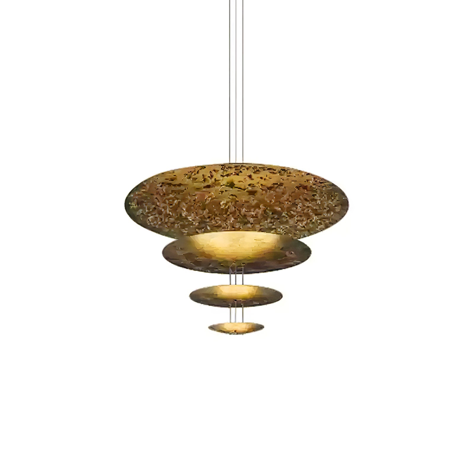 Zathaara Layered Gold Foil Pendant Light - Lamp Outdoor