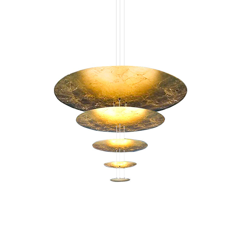 Zathaara Layered Gold Foil Pendant Light - Lamp Outdoor